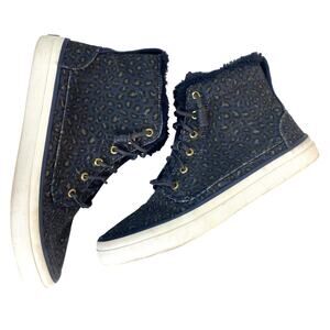 Sperry Crest Women's Animal Print  Lined High Top with Leather Laces Sizes 9.5